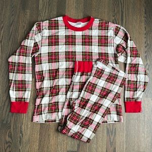 Hanna Andersson Adult Long John Top & Pants in Organic Cotton, Plaid Pajamas, XL